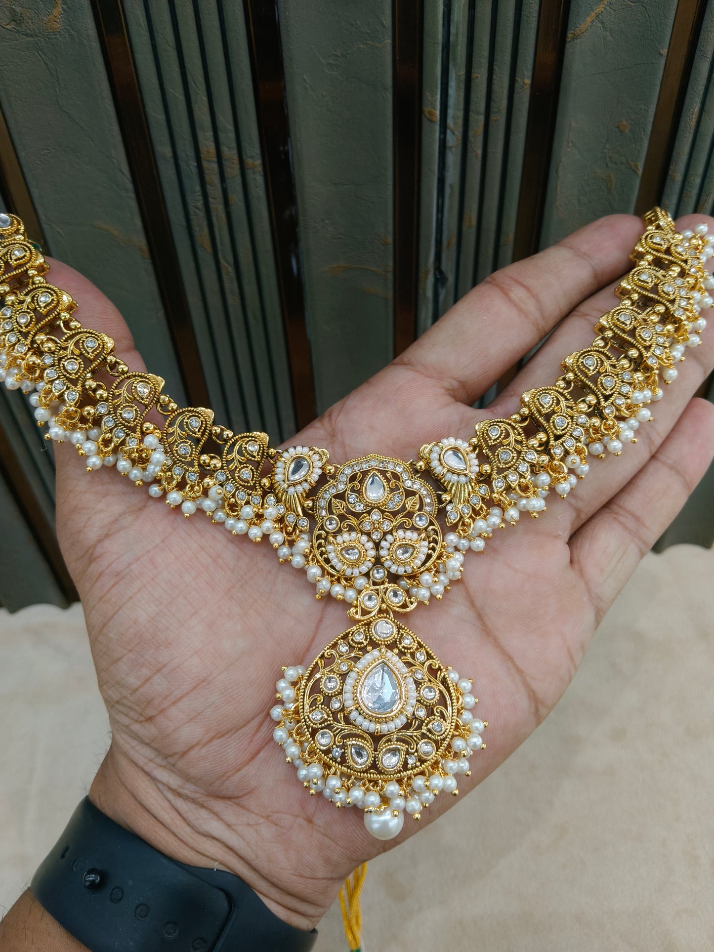 White Kundan necklace Set/ kundan Indian jewellery kundan Dazy sets