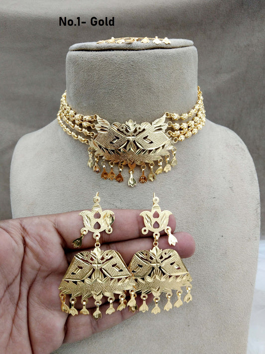 Buy Choker Necklace Set/Jadau Gold Bollywood Indian Choker Set/ Punjabi Indian Jewellery/Muslim Necklace Set