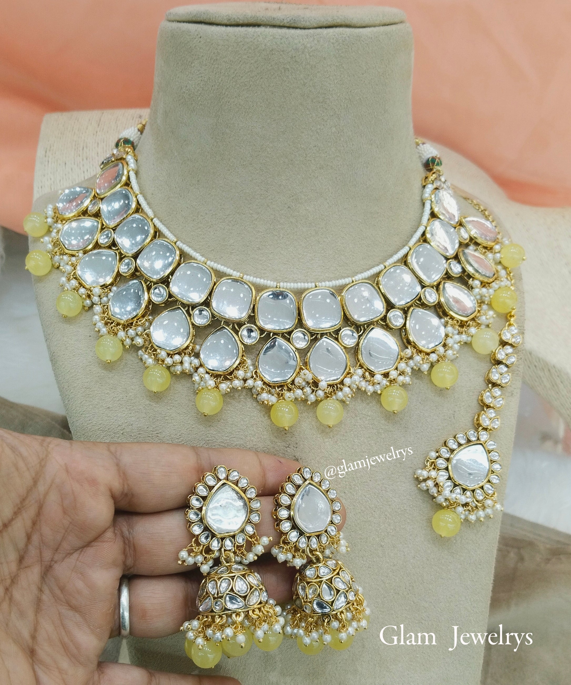 Yellow Kundan Jewellery Big Sales