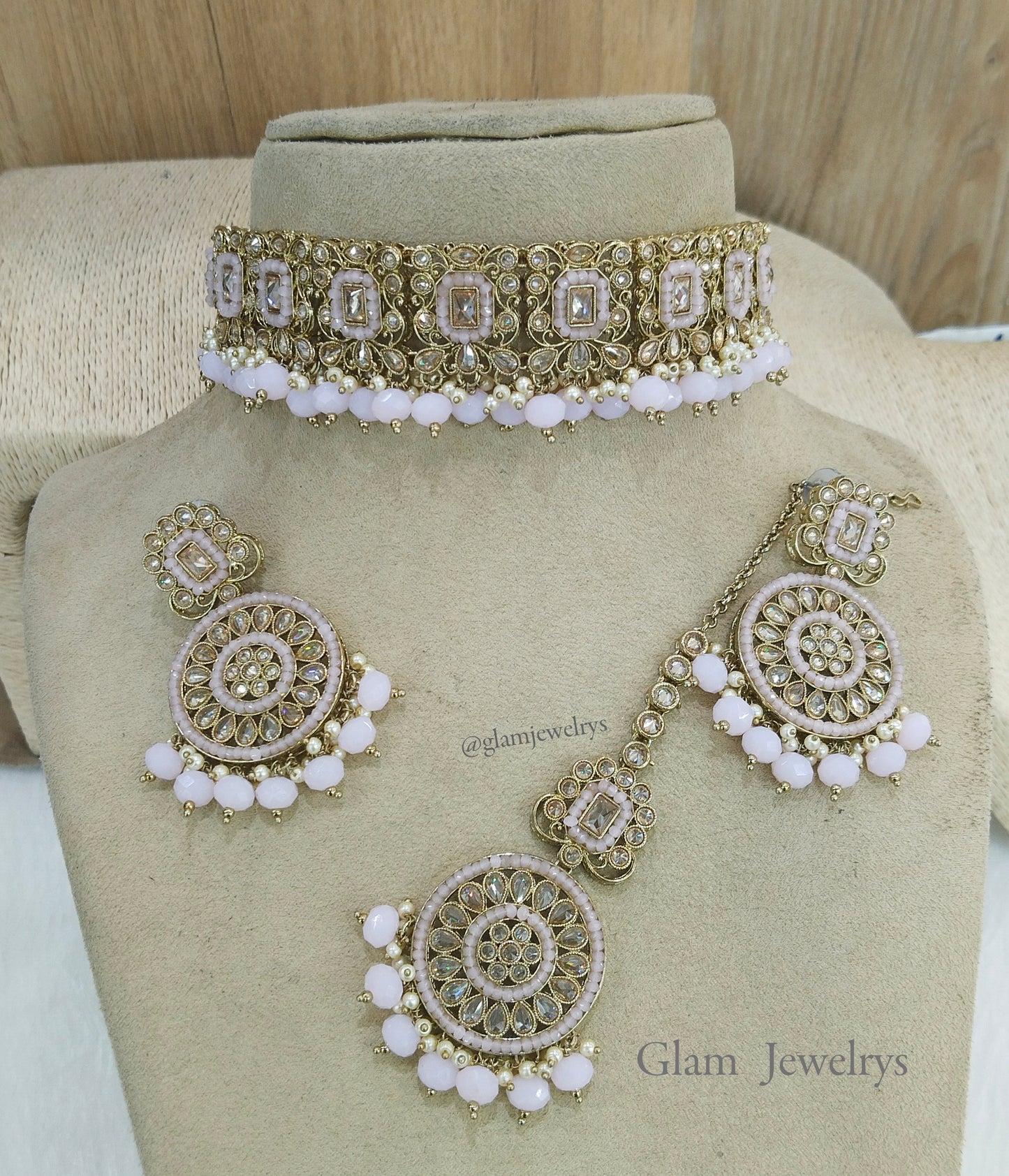 Choker Set / pink choker Jewellery set/Indian napier choker set