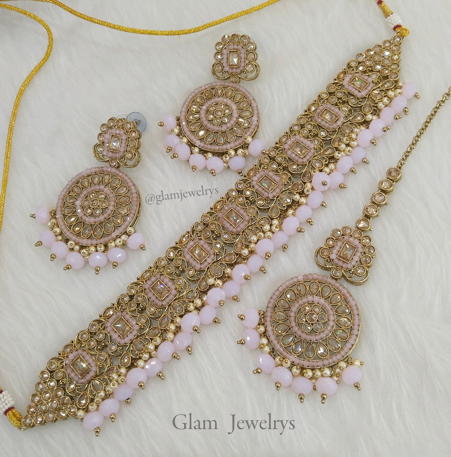 Choker Set / pink choker Jewellery set/Indian napier choker set