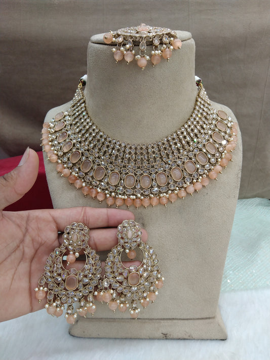 Indian  Jewellery/ Peach Indian  Jewellery sacramento Set