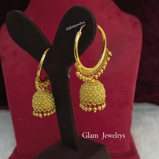 Indian balli jhumka hoop earrings jewellery/antique gold indian simi jhumka earrings