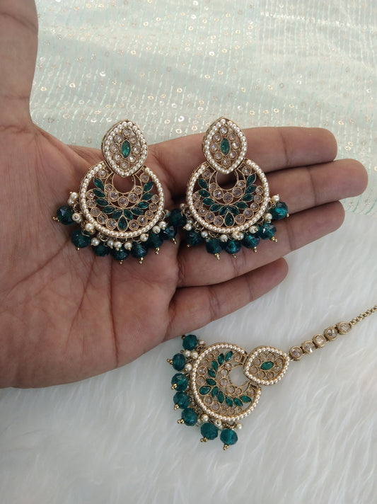 Indian Earrings tikka Jewellery/Antique gold rama Earrings tikka set/ bollywood Earrings improve Set