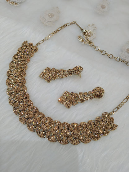 Indian  jewellery necklace set/dark gold necklace set bridal sherry jewellery