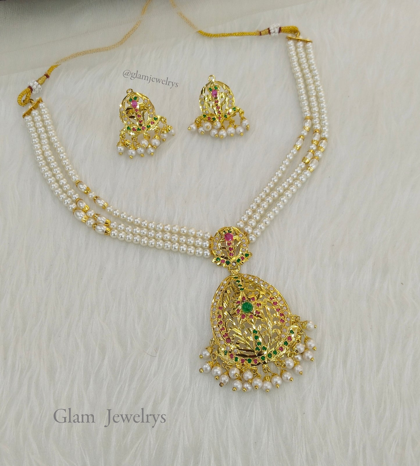 Choker Necklace Set/Jadau Gold navratan Indian Choker Set/ Punjabi Indian Jewellery