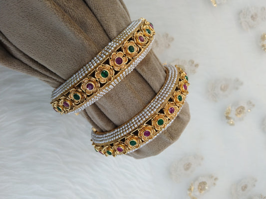Indian bangles jewelry/Traditional bollywood jewelry/gold pair bangles/Wedding bracelets