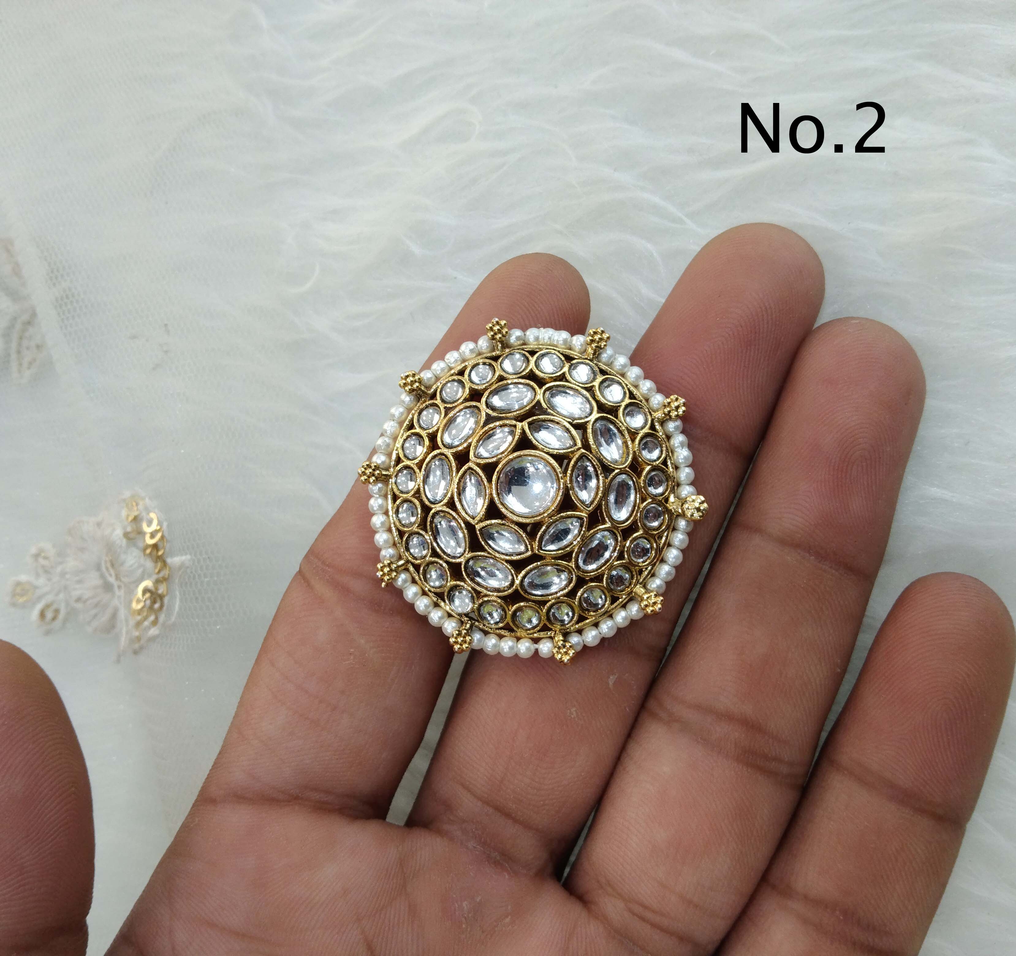 Handmade Mirror Embroidery Adjustable Double Finger Ring for Women and —  UniqueFashionHouse