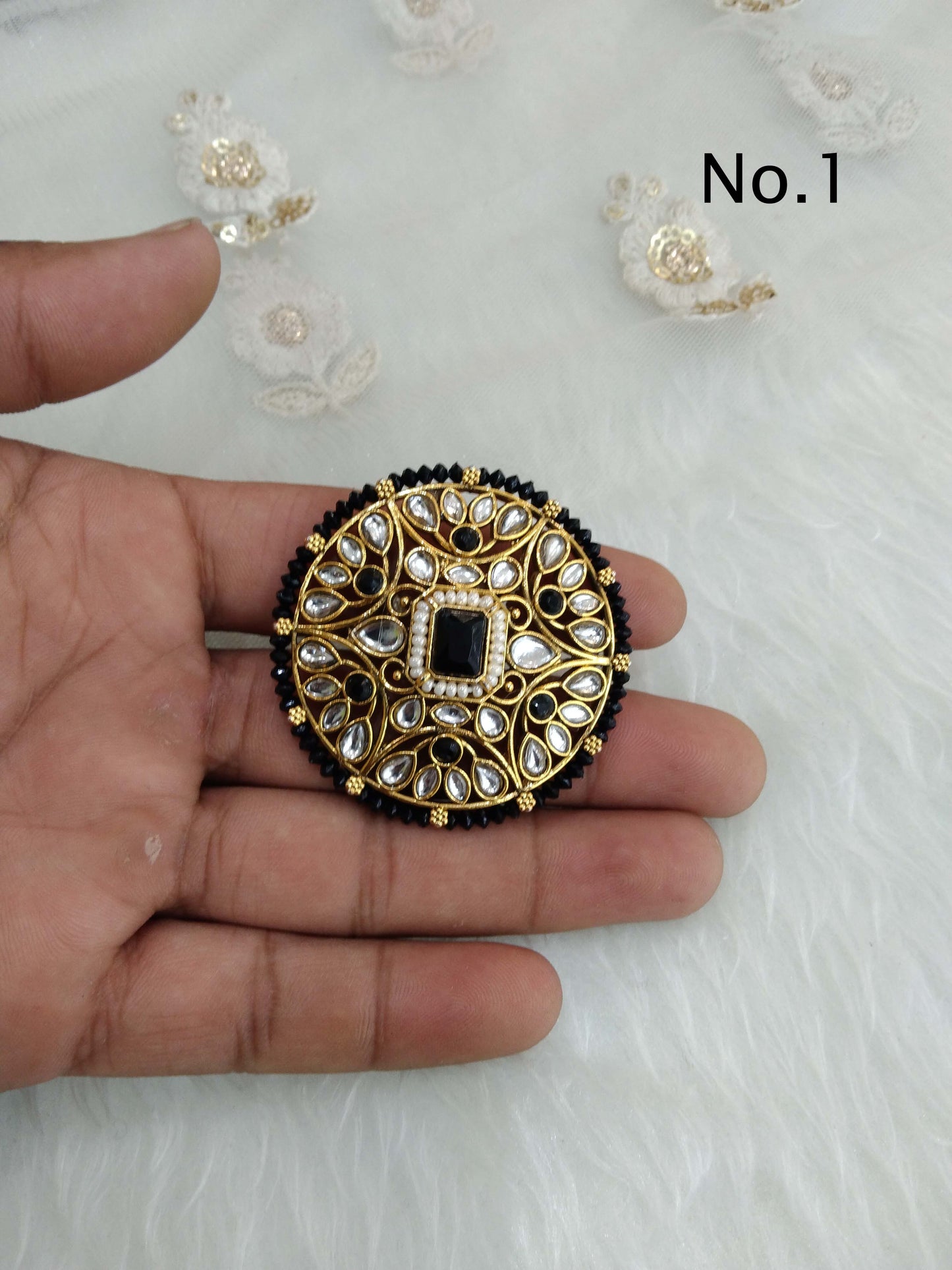 Indian Ring /Gold kundan finger rings Big round bridal ring hand accessory/limi