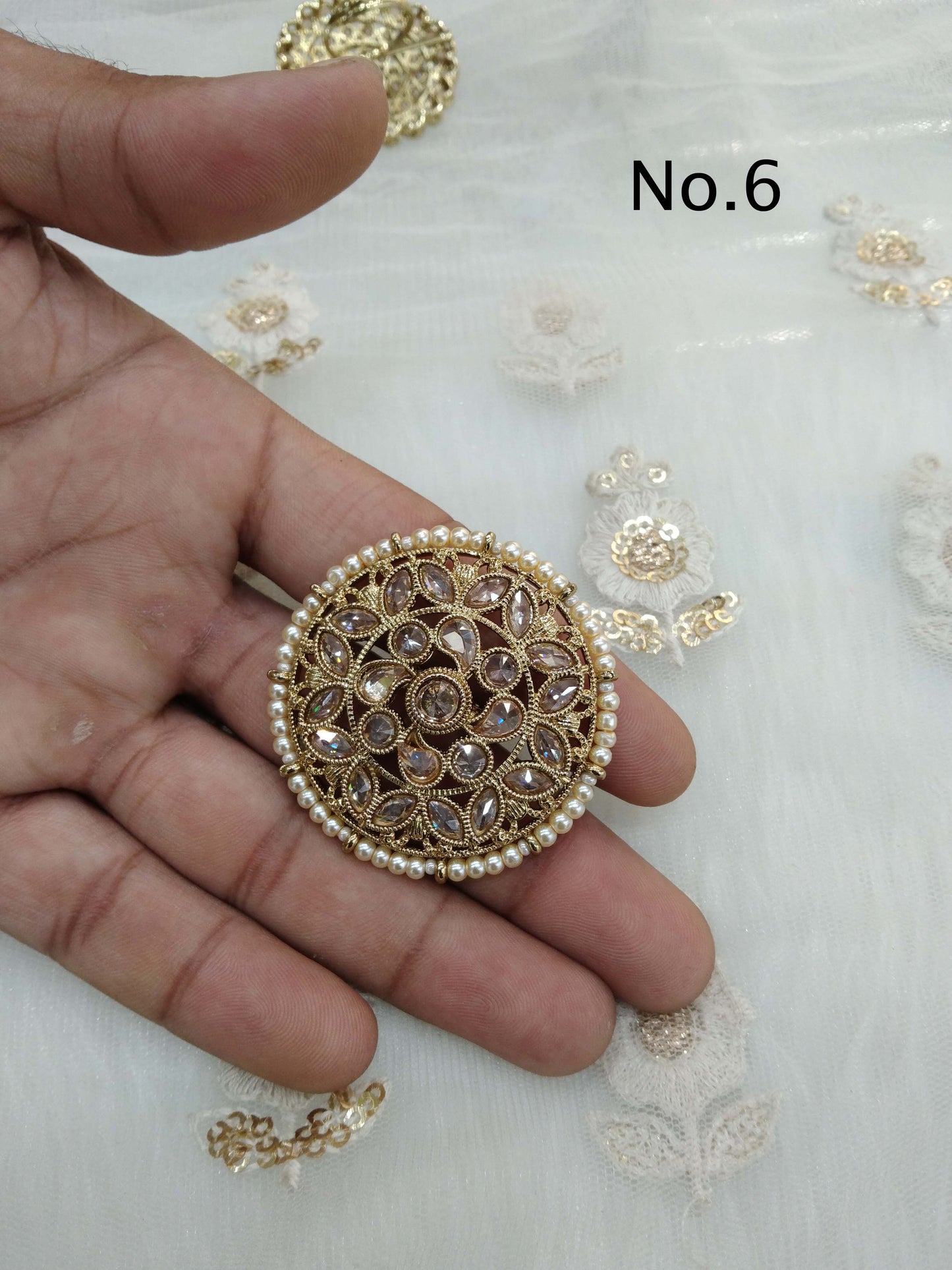 Indian Ring /Antique gold finger rings Big round bridal ring hand accessory/sili