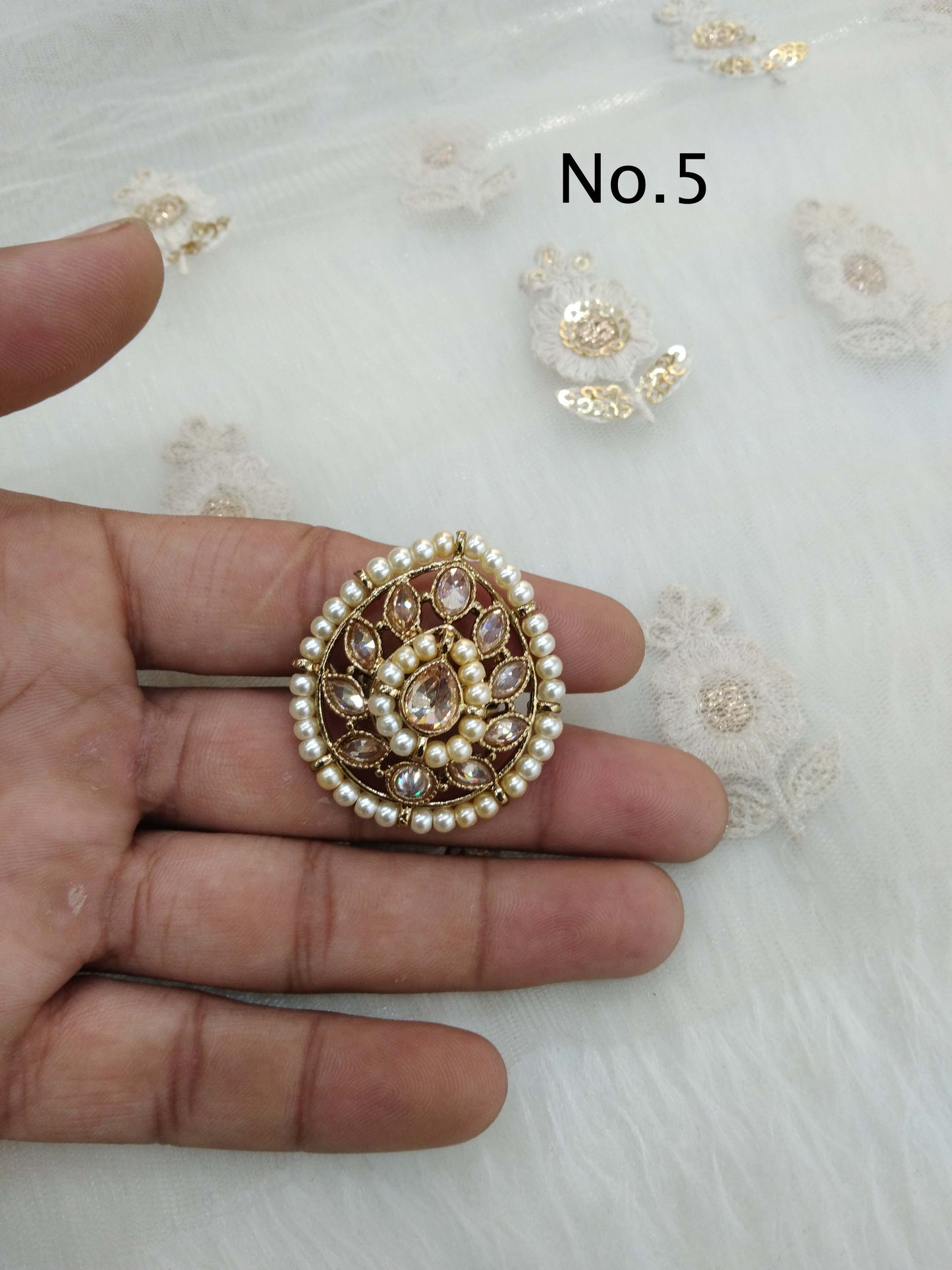 Indian Ring /Antique gold finger rings Big round bridal ring hand accessory/sili