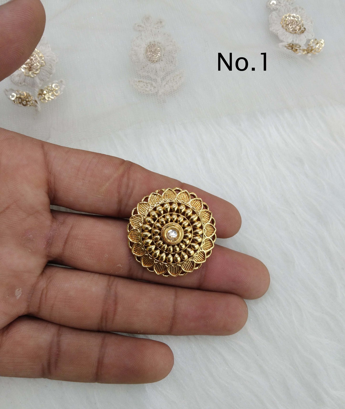 Indian Ring /gold finish Finger rings round bridal ring hand accessory/hki