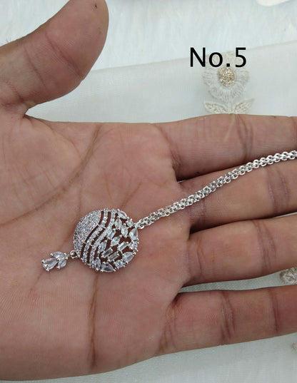 Diamond Tika Tikka Jewellery Indian Headpiece Jewellery/Silver, rose gold, CZ HeadPiece cow tikka tika Hair