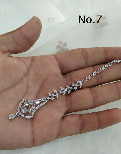 Diamond Tika Tikka Jewellery Indian Headpiece Jewellery/Silver, rose gold, CZ HeadPiece cow tikka tika Hair