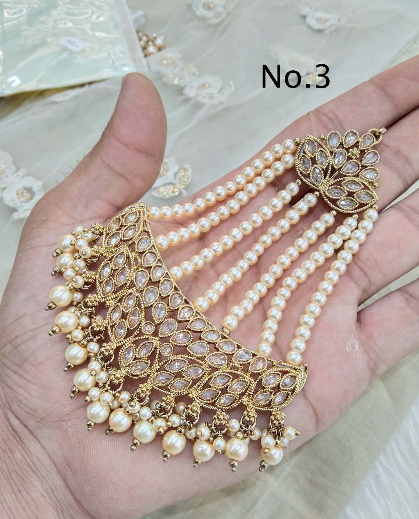 Antique Gold Passa Jhumar Jhoomer Headpiece Bridal Passa/Hijab bisa Headpiece Online