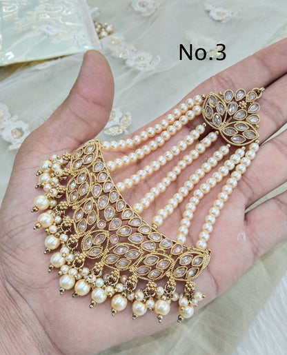 Antique Gold Passa Jhumar Jhoomer Headpiece Bridal Passa/Hijab bisa Headpiece Online