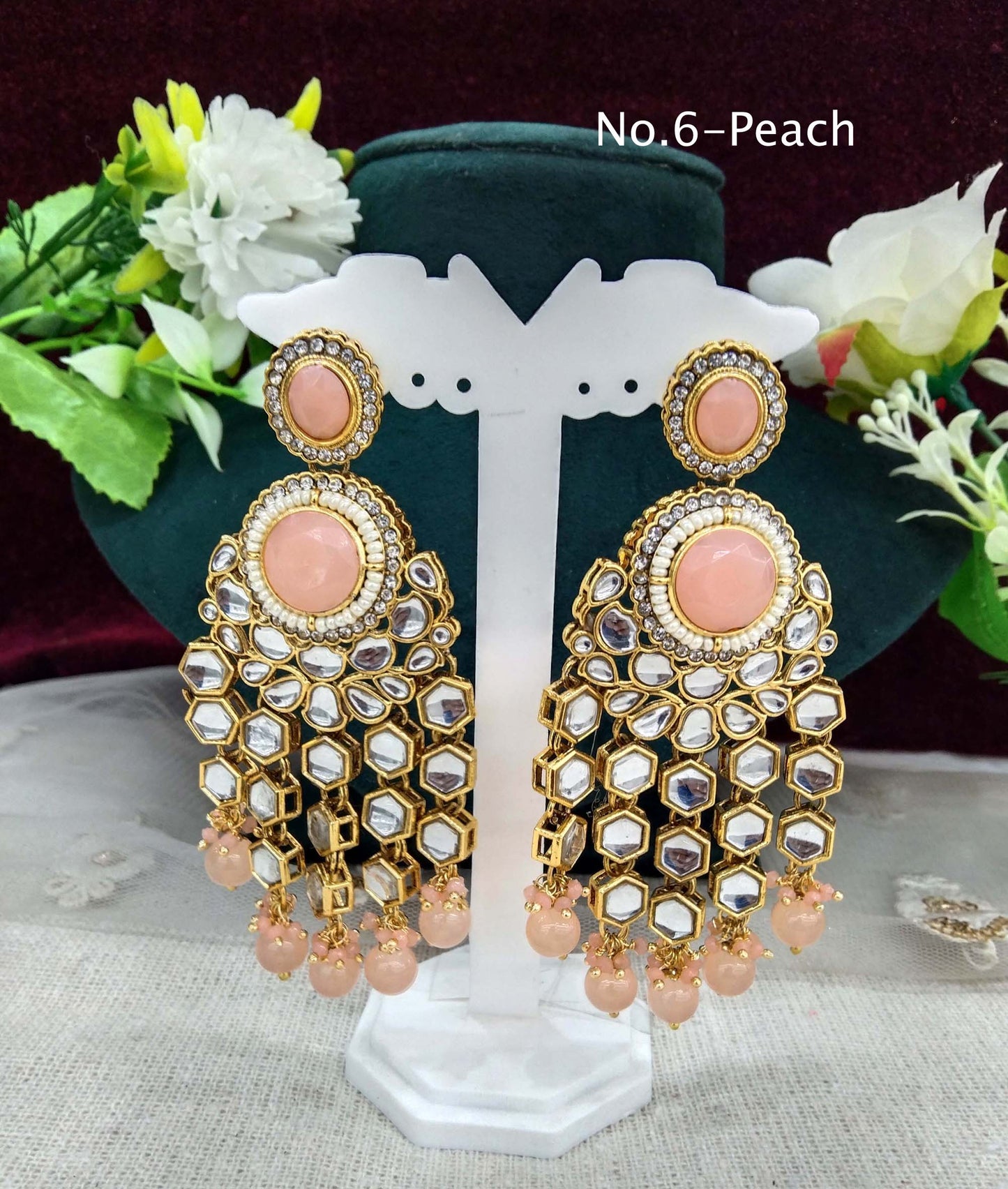 Indian kundan earrings jewellery/kundan layered earrings/ bollywood earrings visit set