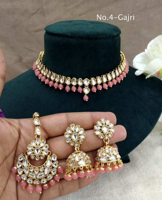Kundan Necklace Jewellery Set/ Gold gaajri kundan Indian jewellery kundan latin sets