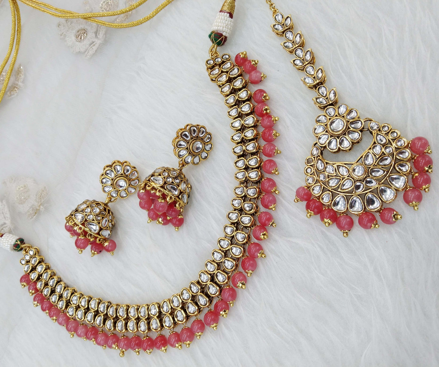 Kundan necklace Jewellery Set/ Gold kundan gajjri Indian jewellery kundan boxes sets