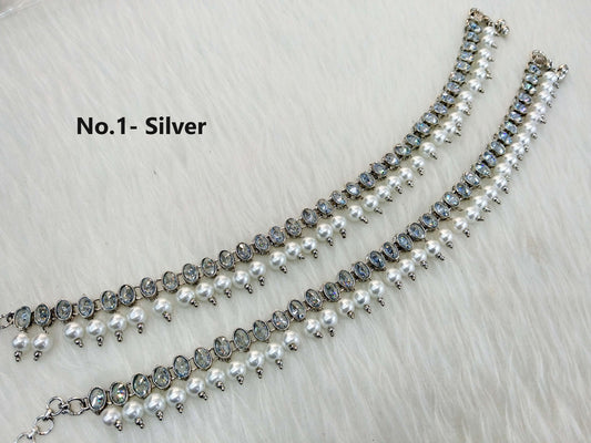 Anklets Foot Pair Bracelet Silver Indian Payal Jhanjar Jewellery Jewellery