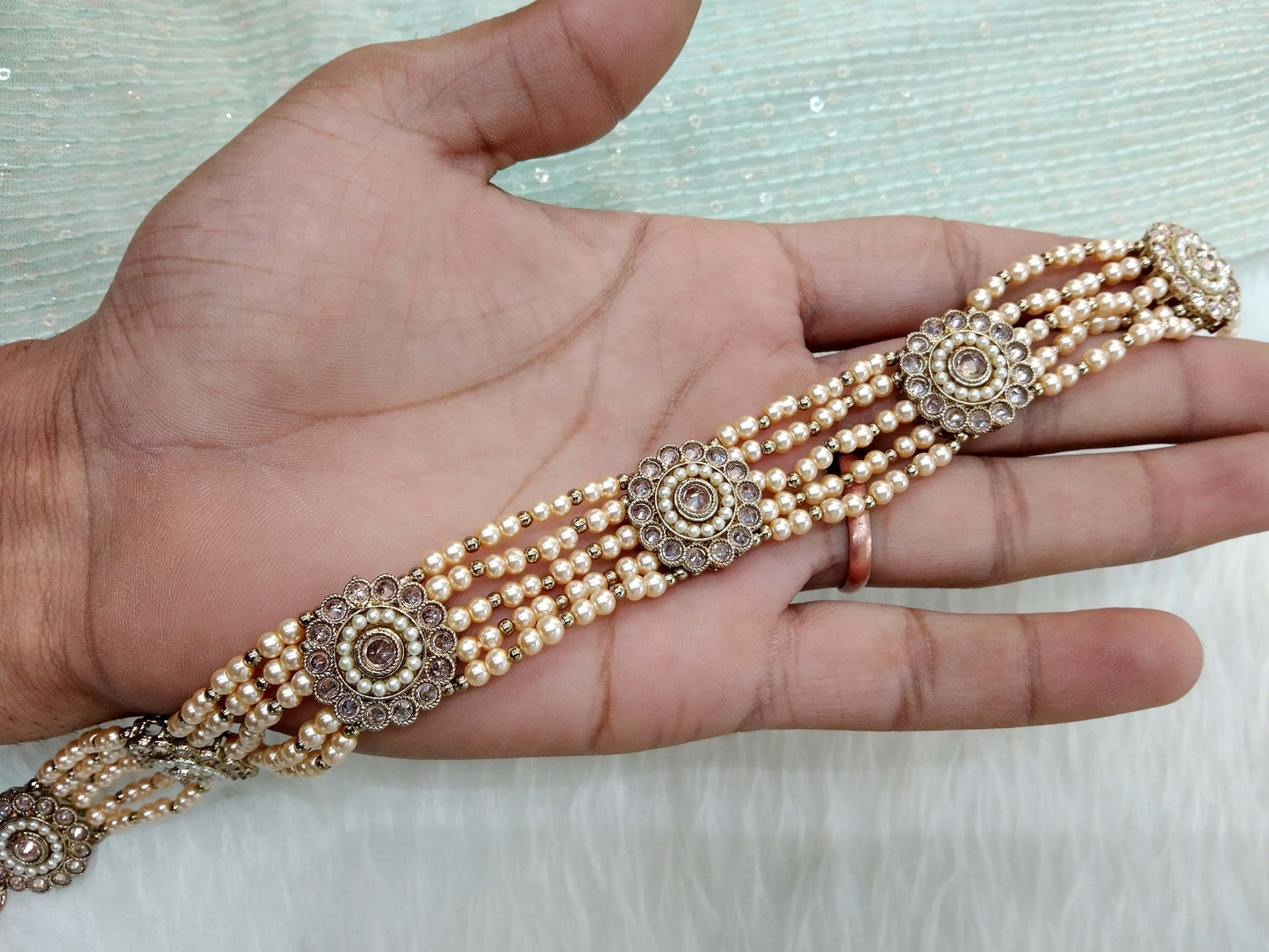 Indian Headpiece Matha Patti Head piece sheesh fool/Bollywood Head Piece Tikka Hair chain/ Indian Head Jewellery