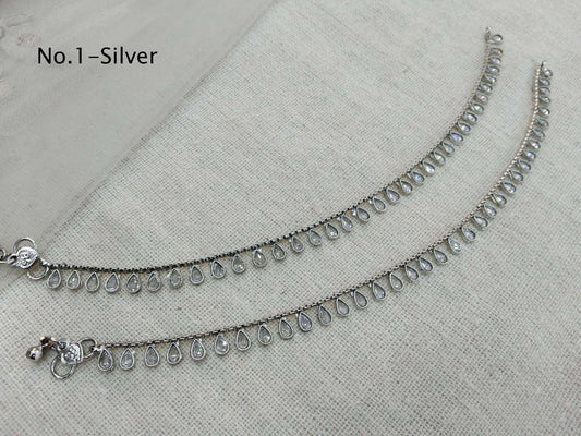 Anklets Foot Pair Bracelet silver Indian Payal Jhanjar Jewellery Jewellery