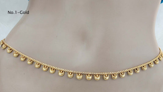 Gold belt Sari Saree belly Chain Jewellery Indian Kamarbandh Kamarband Belt