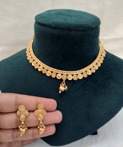 Indian Polki  Jewellery Gold  Necklace Set/ Bollywood Style Gold Finish South Indian pooja Jewellery