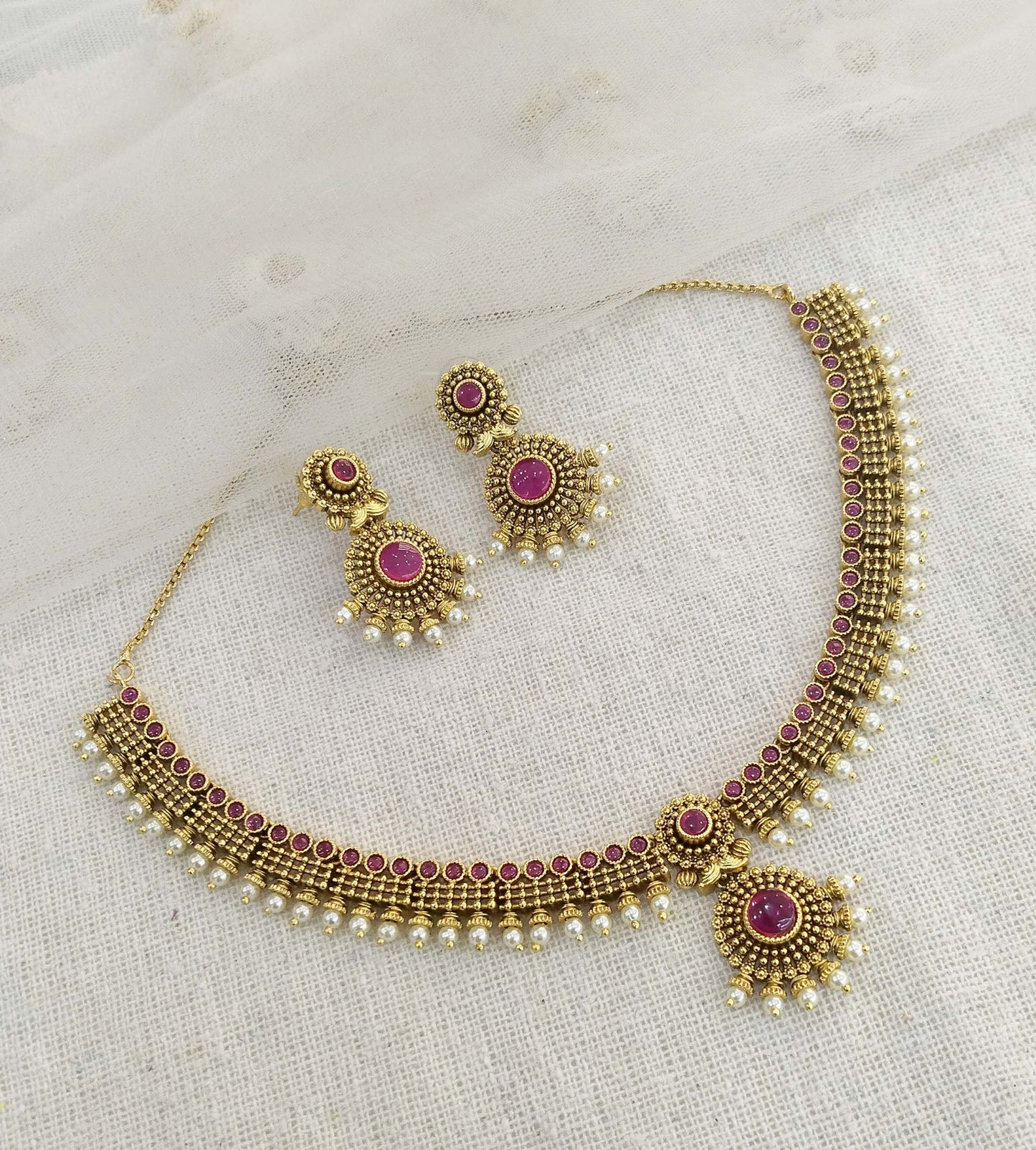 Gold Necklace Set/ gold polki necklace set Indian drive Jewellery