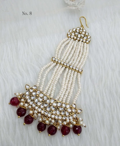 Gold finish Passa Jhumar Jhoomer Headpiece Bridal Passa/Hijab bika Headpiece