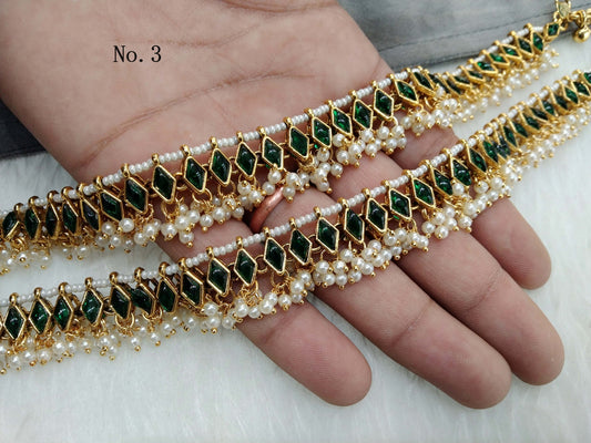 Anklets Foot Bracelet Payal Jhanjar Kundan Jewellery Jewellery/Indian pair Anklets Payal Foot Accessory Traditional Bollywood Panjeb Jewellery