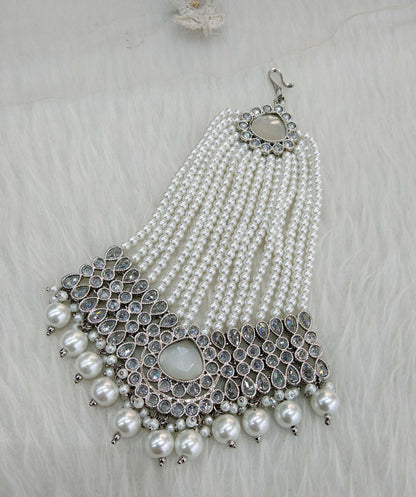 Dark gold, SIlver HeadPassa Jhumar Jhoomer Headpiece Bridal Passa/Hijab Headpiece/Pakistani side Headpiece