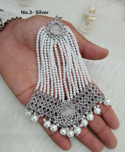 Dark gold, SIlver HeadPassa Jhumar Jhoomer Headpiece Bridal Passa/Hijab Headpiece/Pakistani side Headpiece