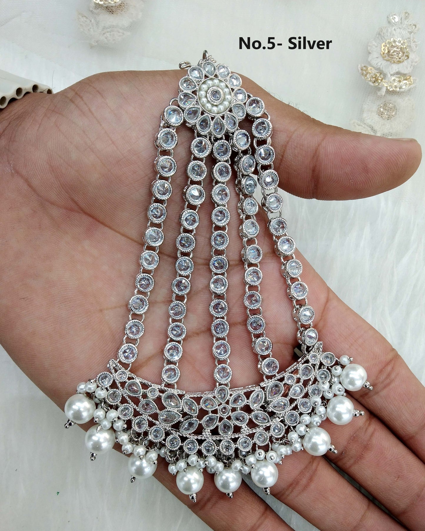 Dark gold, SIlver HeadPassa Jhumar Jhoomer Headpiece Bridal Passa/Hijab Headpiece/Pakistani side Headpiece