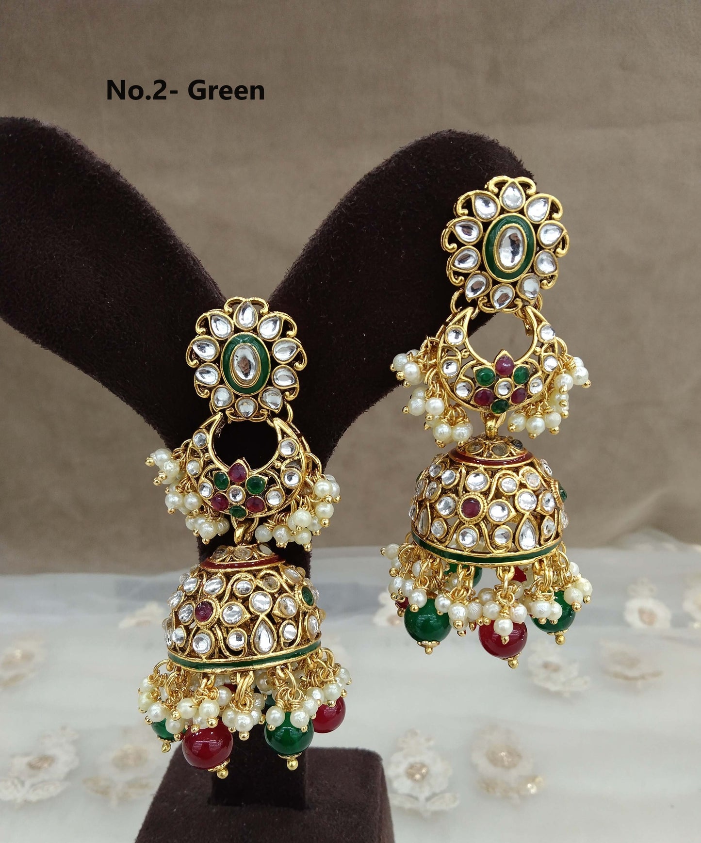 Indian kundan earrings jewellery/kundan jhumka earrings/ bollywood earrings seema set