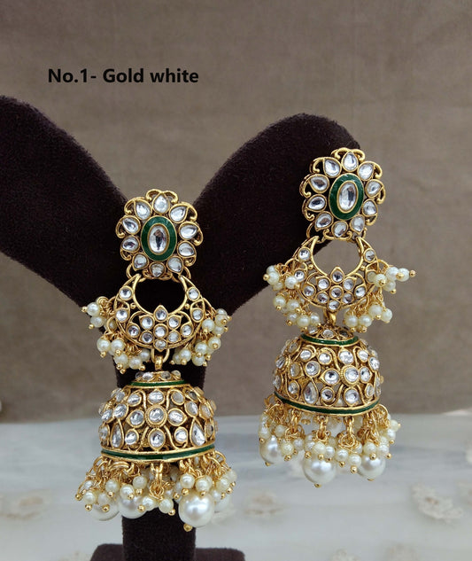 Indian kundan earrings jewelry/kundan jhumka earrings/ bollywood earrings seema set