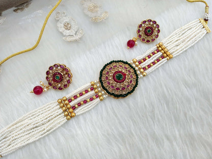Gold polki choker Jewellery set/ Gold choker surrey set