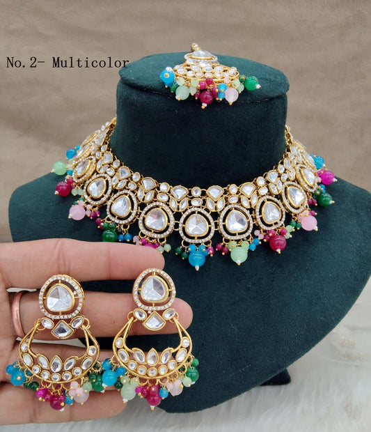 Kundan multicolor Necklace Jewellery Set/ Gold kundan Indian jewellery sita sets