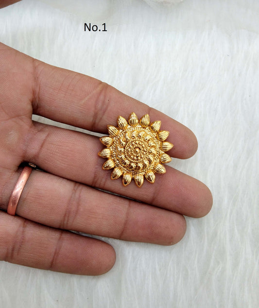 Indian Ring /gold finish Finger rings round bridal cocktail ring hand accessory