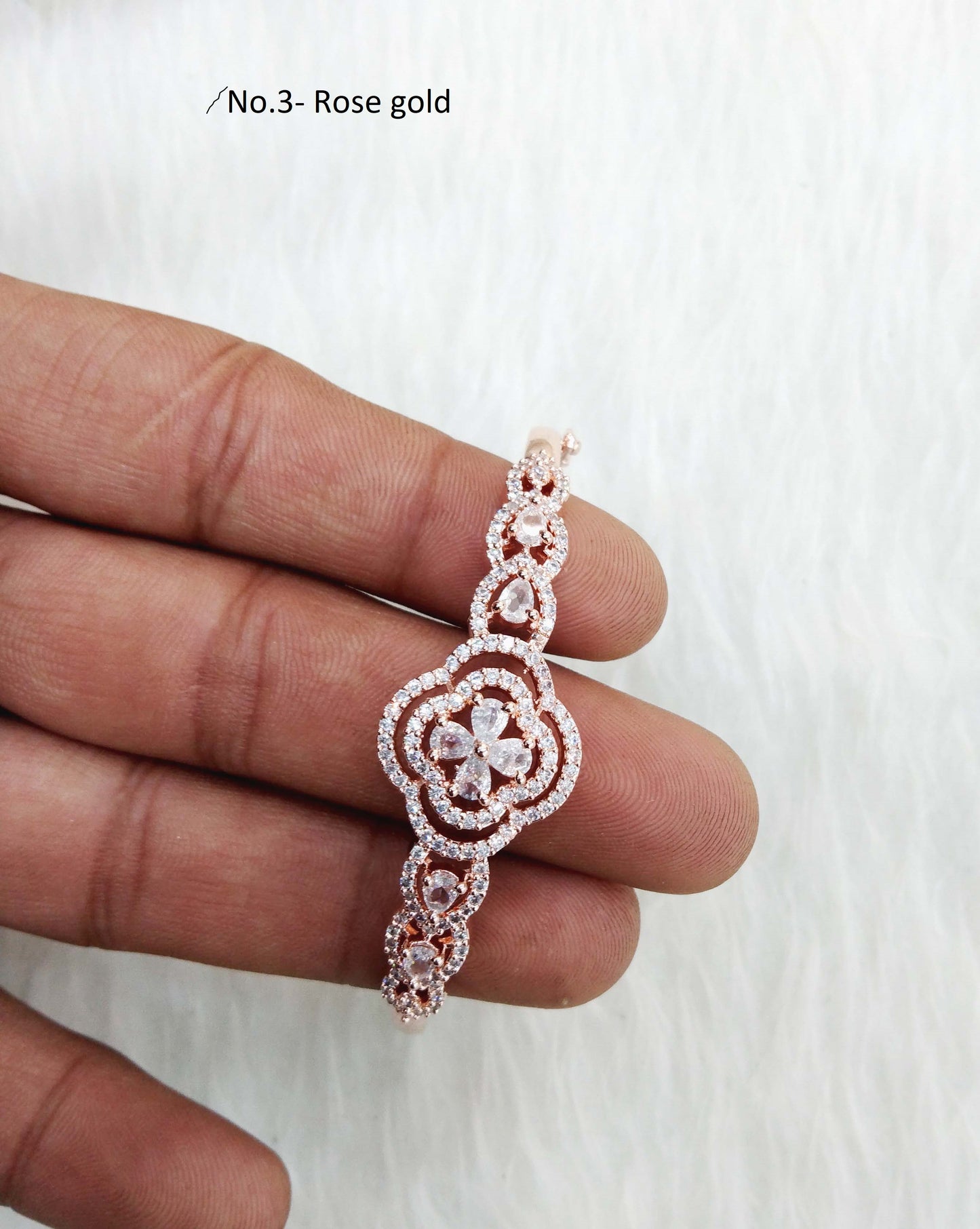 Rose gold silver openable bracelets  Jewellery/ Bollywood Jewelry/ Adjustable cubic zirconia bracelets /Wedding bracelets