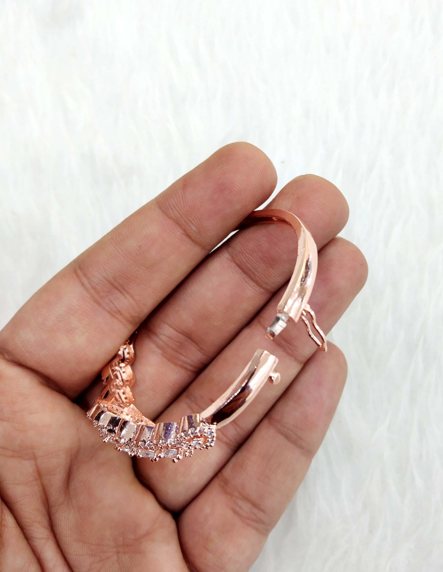 Rose gold silver openable bracelets  Jewellery/ Bollywood Jewelry/ Adjustable cubic zirconia bracelets /Wedding bracelets