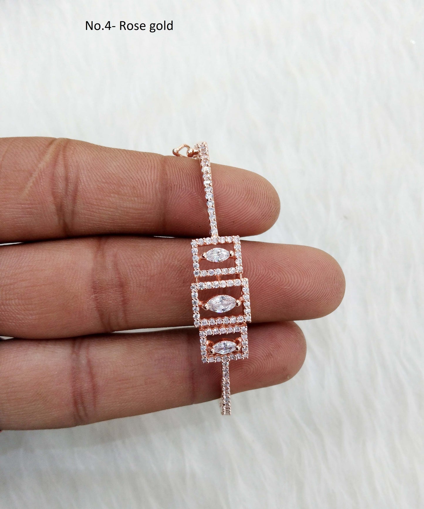 Rose gold silver openable bracelets  Jewellery/ Bollywood Jewelry/ Adjustable cubic zirconia bracelets /Wedding bracelets