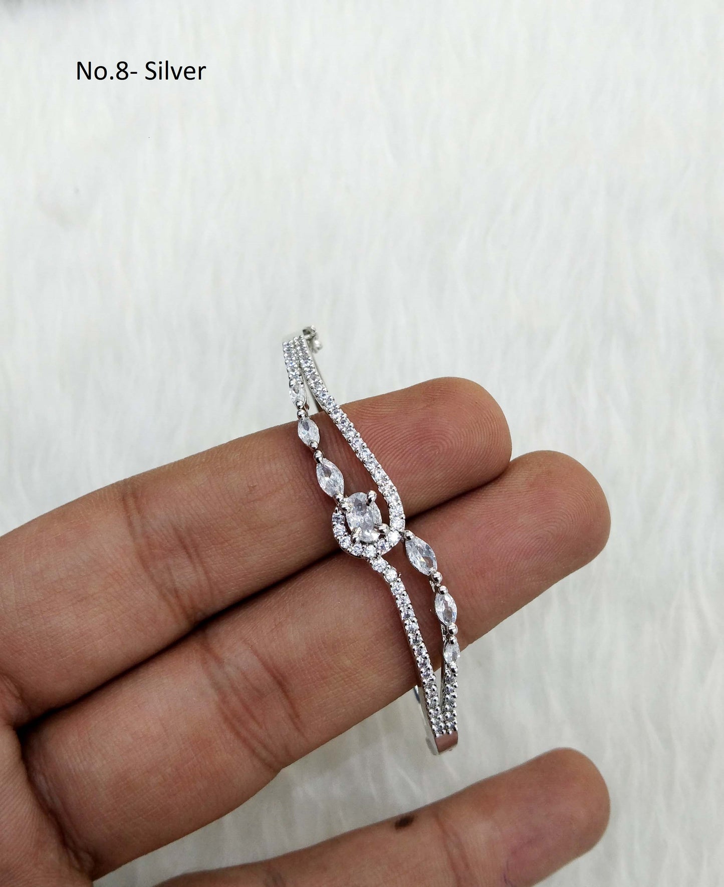 Rose gold silver openable bracelets  Jewellery/ Bollywood Jewelry/ Adjustable cubic zirconia bracelets /Wedding bracelets