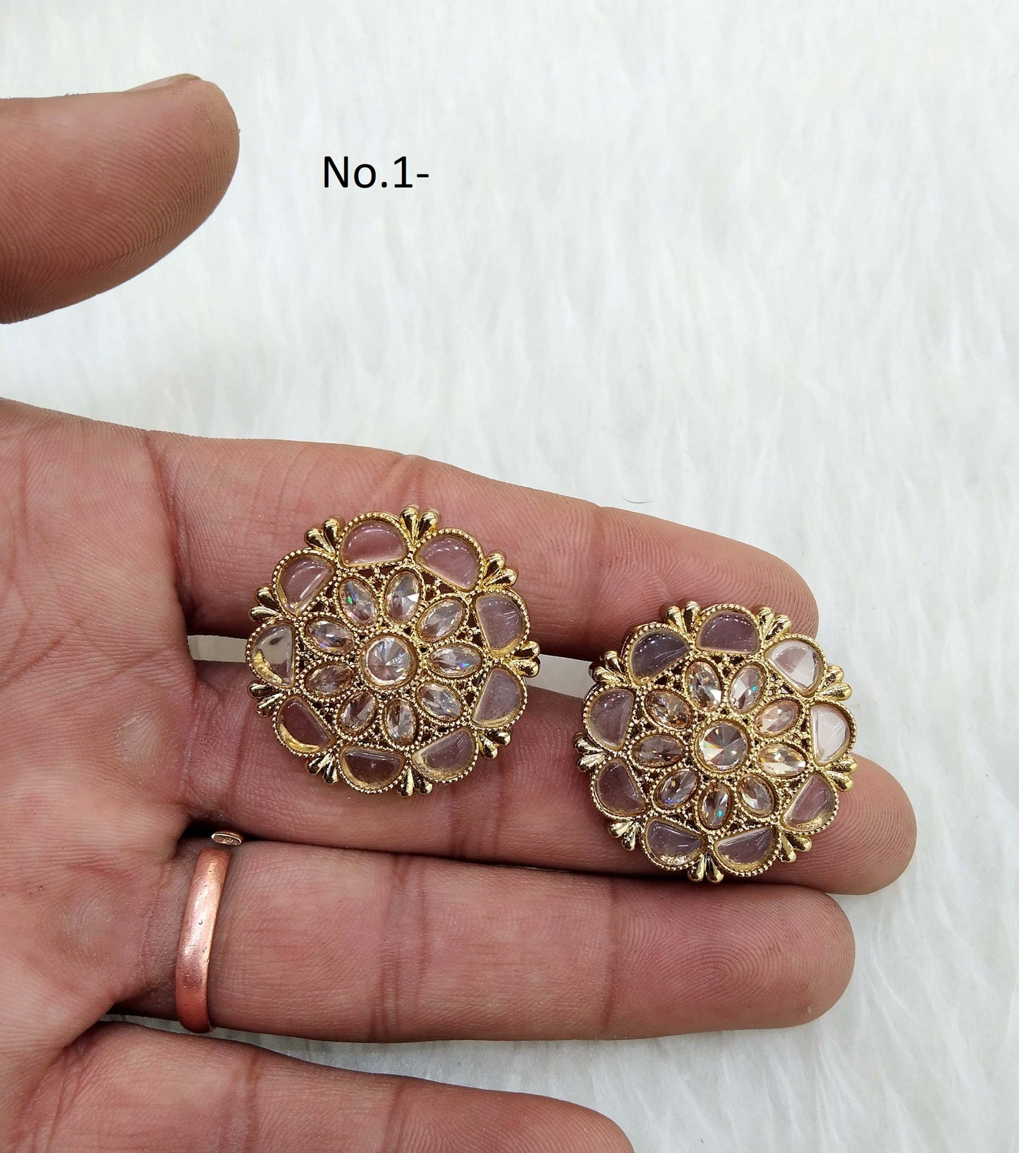 Stud Earrings Indian Jewelry/Indian Stud Earrings/Antique gold stud earrings/Indian Tops Earrings  Jewellery