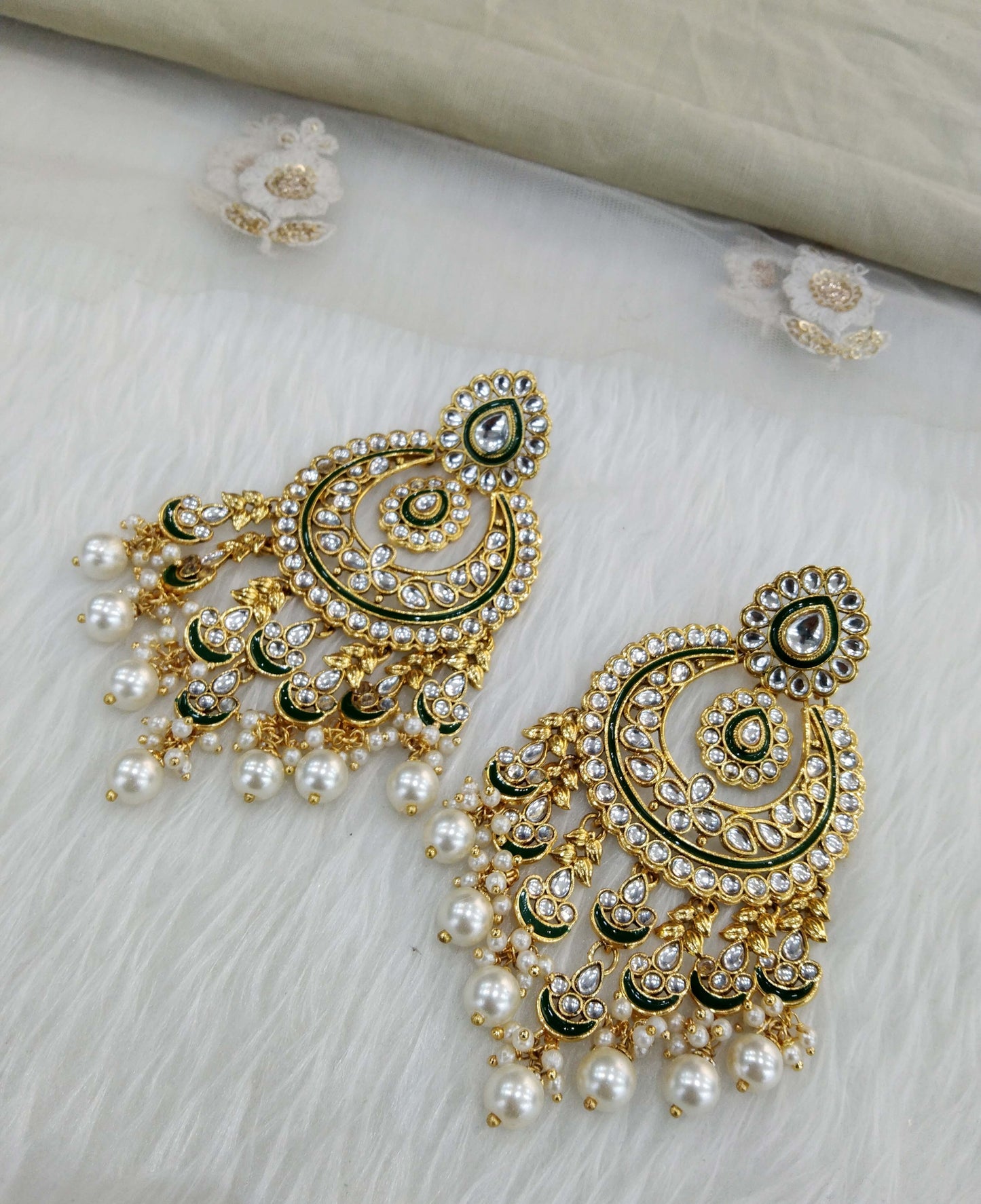 Indian Kundan Earrings Jewellery/Kundan  Earrings/ bollywood Earrings hilda Set