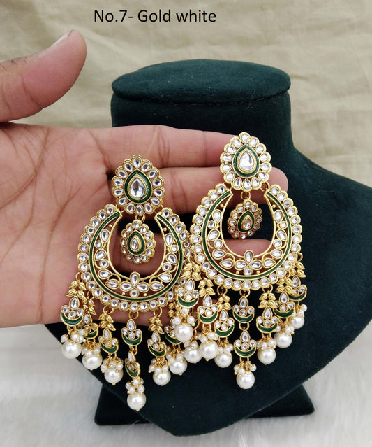 Indian Kundan Earrings Jewelry/Kundan  Earrings/ bollywood Earrings hilda Set