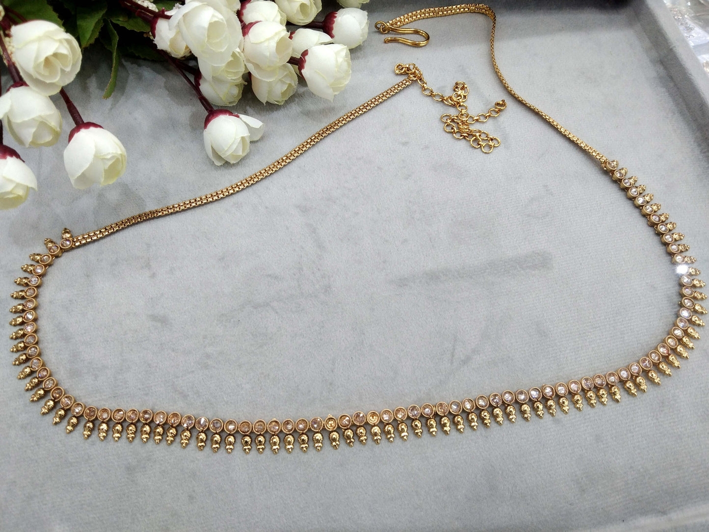 Waist Chain Gold Polki Belly Waist Sari Saree Chain Jewelry Indian Kamarbandh Kamarband Belt/Simple Body Chain Jewellery