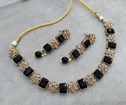 Indian jewellery necklace Set/ dark gold black  necklace Jewellery set /sam Jewellery