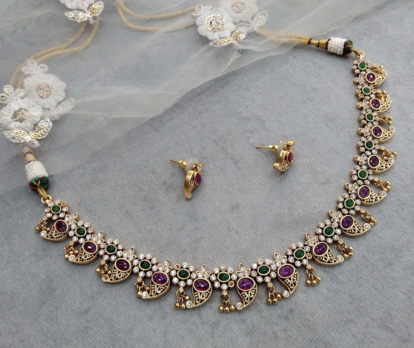 Gold necklace Set/ gold polki necklace Indian globalJewellery