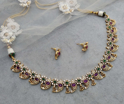 Gold necklace Set/ gold polki necklace Indian globalJewellery